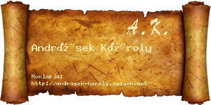 Andrásek Károly névjegykártya